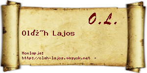 Oláh Lajos névjegykártya